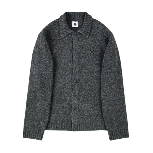 Grey - Front - Pretty Green Mens Whittaker Collared Cardigan