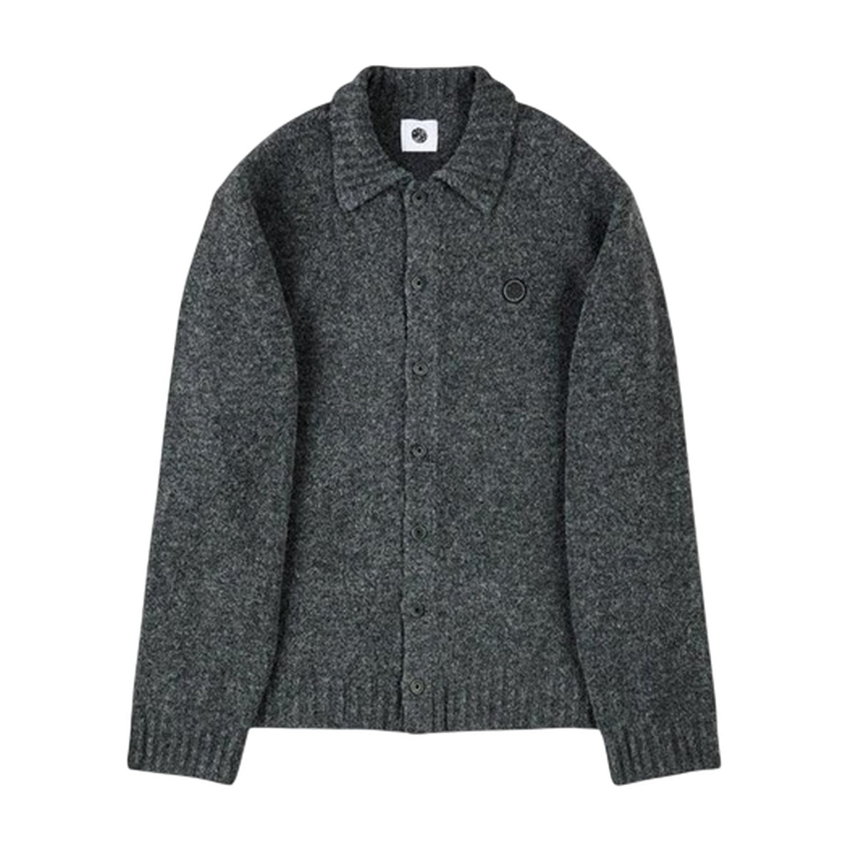 Grey - Front - Pretty Green Mens Whittaker Collared Cardigan