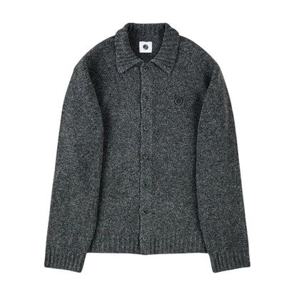 Grey - Front - Pretty Green Mens Whittaker Collared Cardigan
