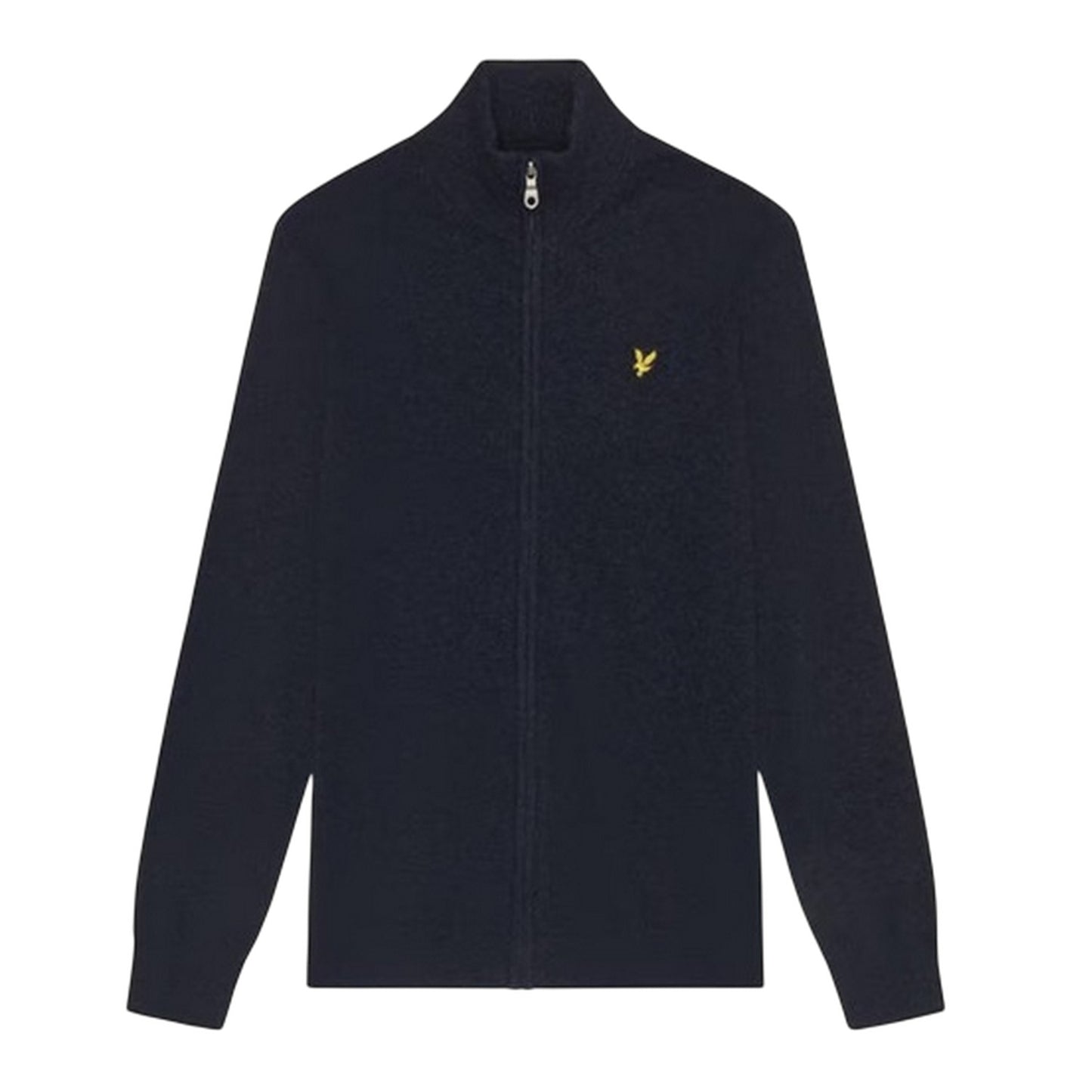 Navy Marl - Front - Lyle & Scott Mens Ribbed Zip Neck Long-Sleeved Sweater Top