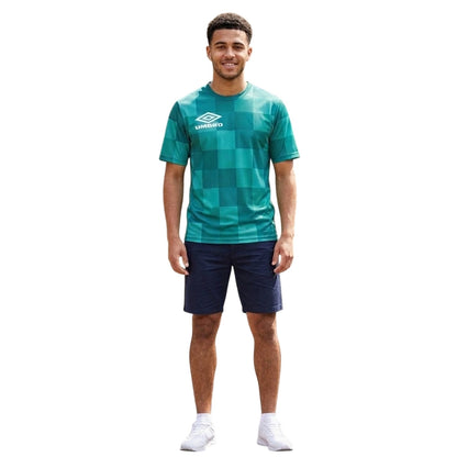 Turquoise - Back - Umbro Mens Checkerboard Logo T-Shirt