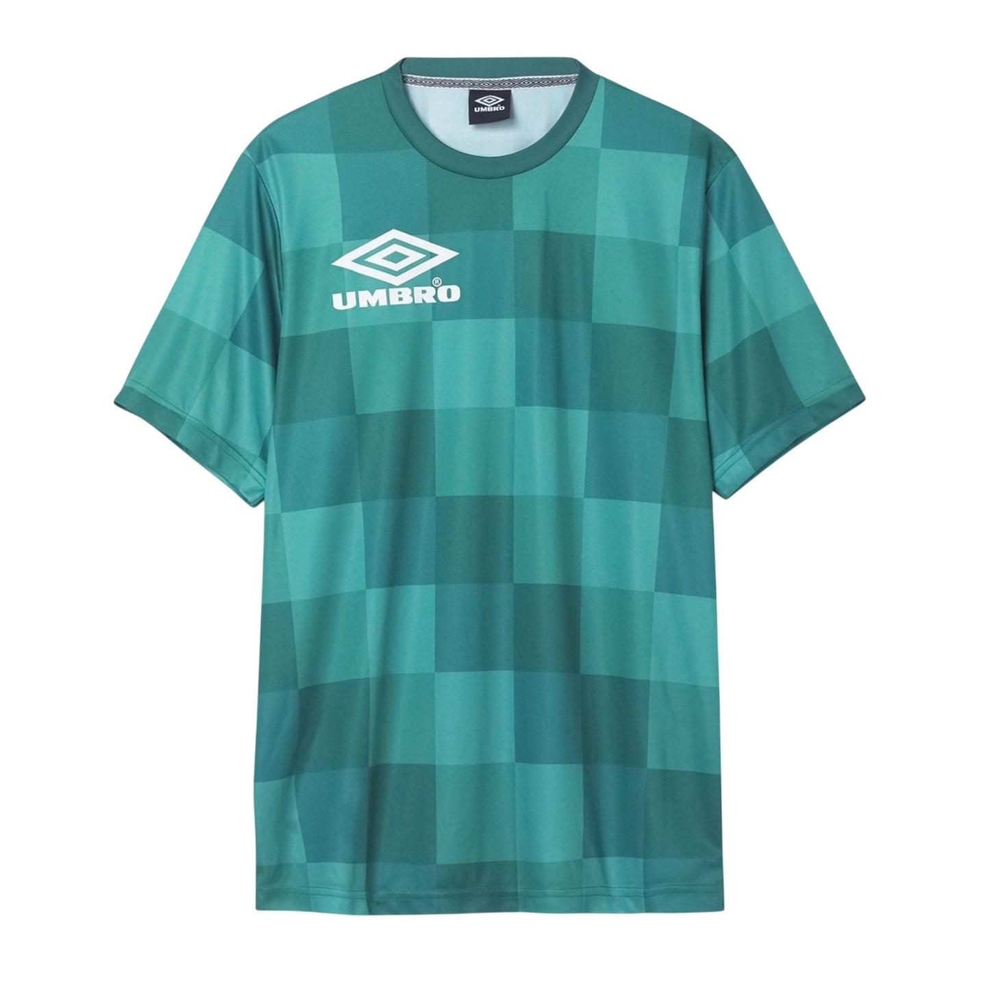 Turquoise - Front - Umbro Mens Checkerboard Logo T-Shirt