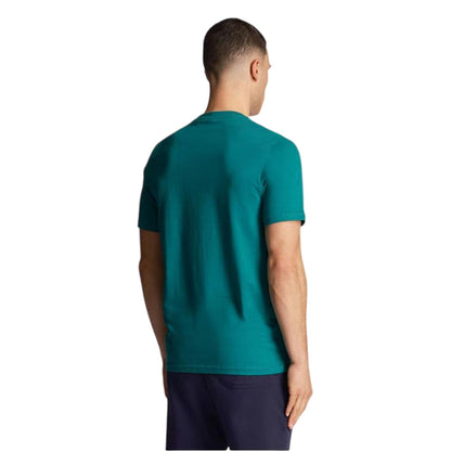 Green-White - Back - Lyle & Scott Mens Cotton Chest Pocket T-Shirt