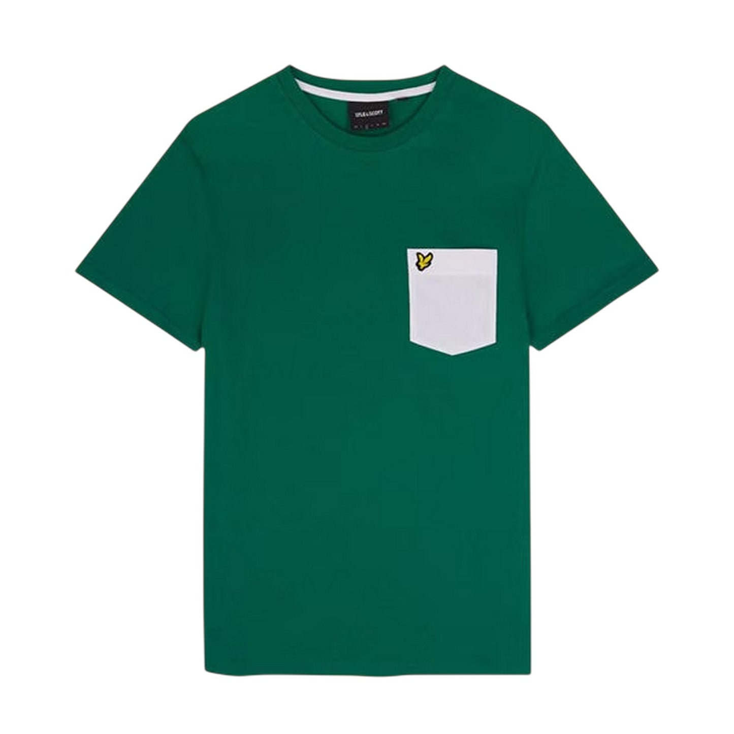 Green-White - Front - Lyle & Scott Mens Cotton Chest Pocket T-Shirt
