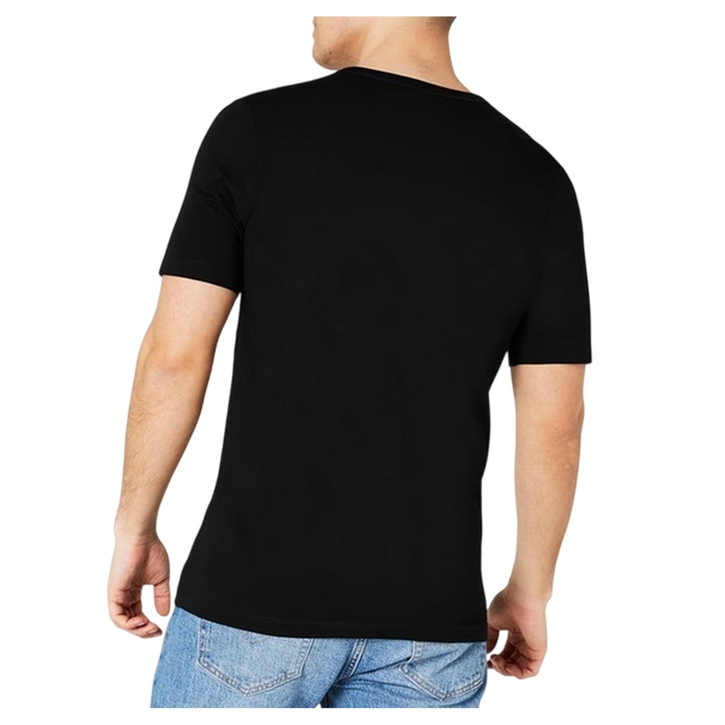 Black - Back - Boss Mens Embroidered Logo Crew Neck T-Shirt (Pack of 3)