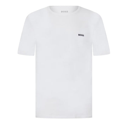 Black-White-Navy - Back - Boss Mens Embroidered Logo Crew Neck T-Shirt (Pack of 3)