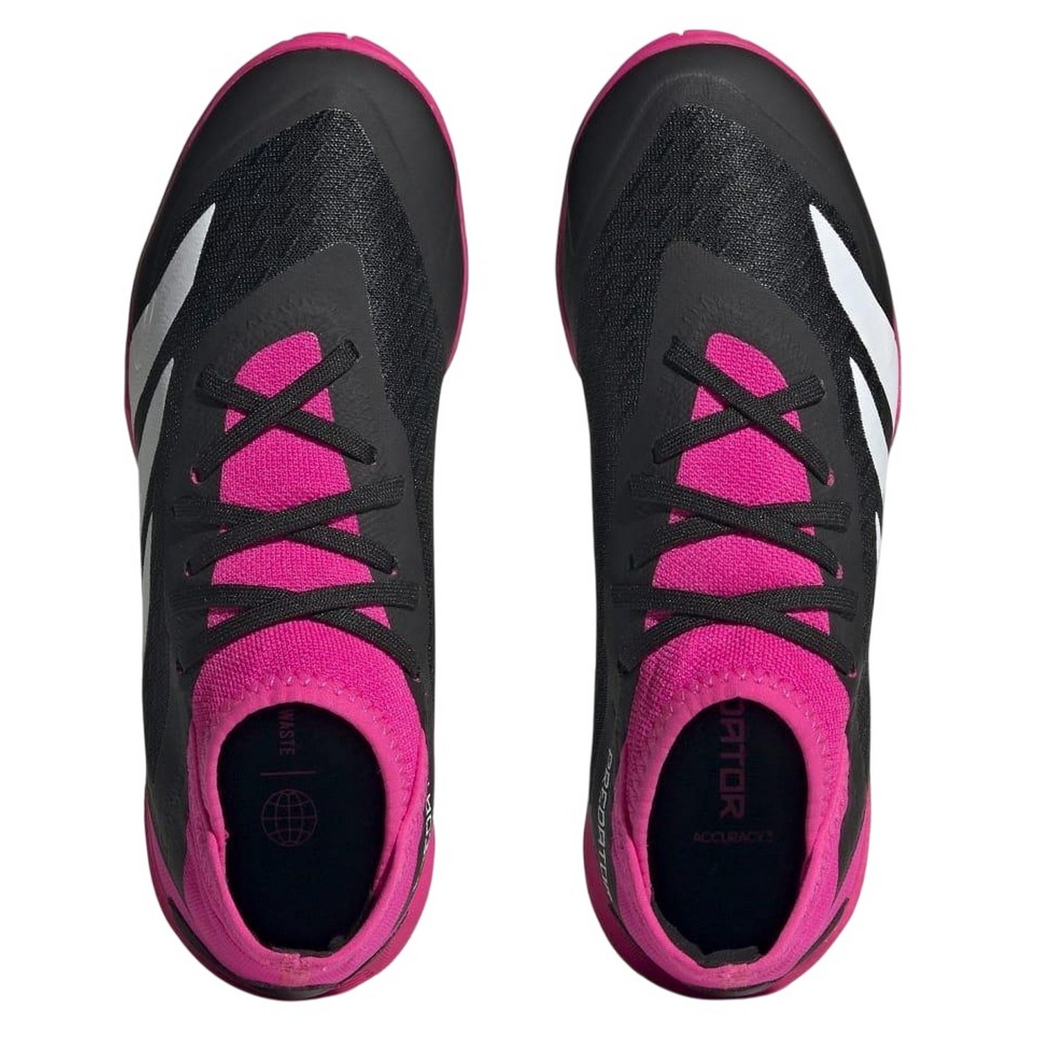 Black - Side - Adidas Childrens-Kids Predator Accuracy 3 Indoor Football Boots