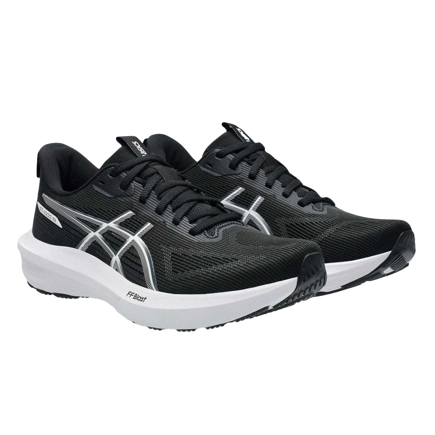 Black-White - Pack Shot - Asics Womens-Ladies GT-1000 14 Running Shoes