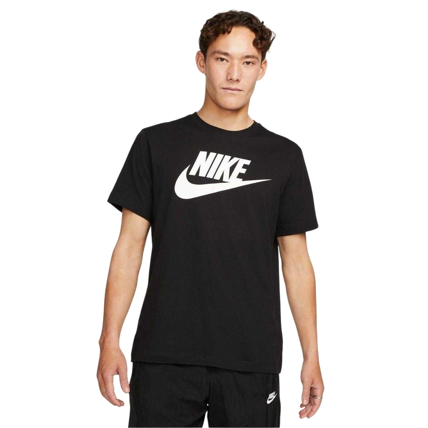 Black-White - Side - Nike Mens Futura Chest Logo T-Shirt