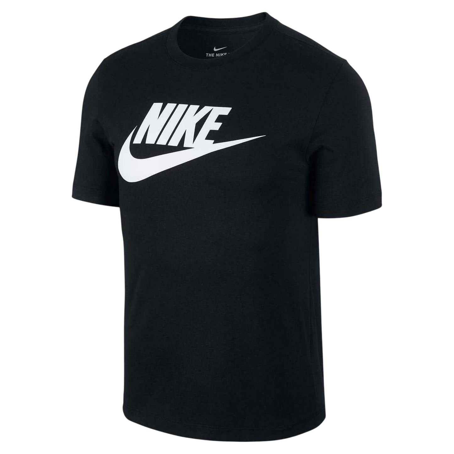 Black-White - Front - Nike Mens Futura Chest Logo T-Shirt
