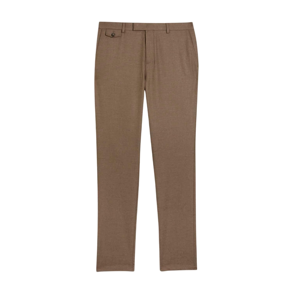 Taupe - Front - Ted Baker Mens Ngolo Flannel Slim Trousers