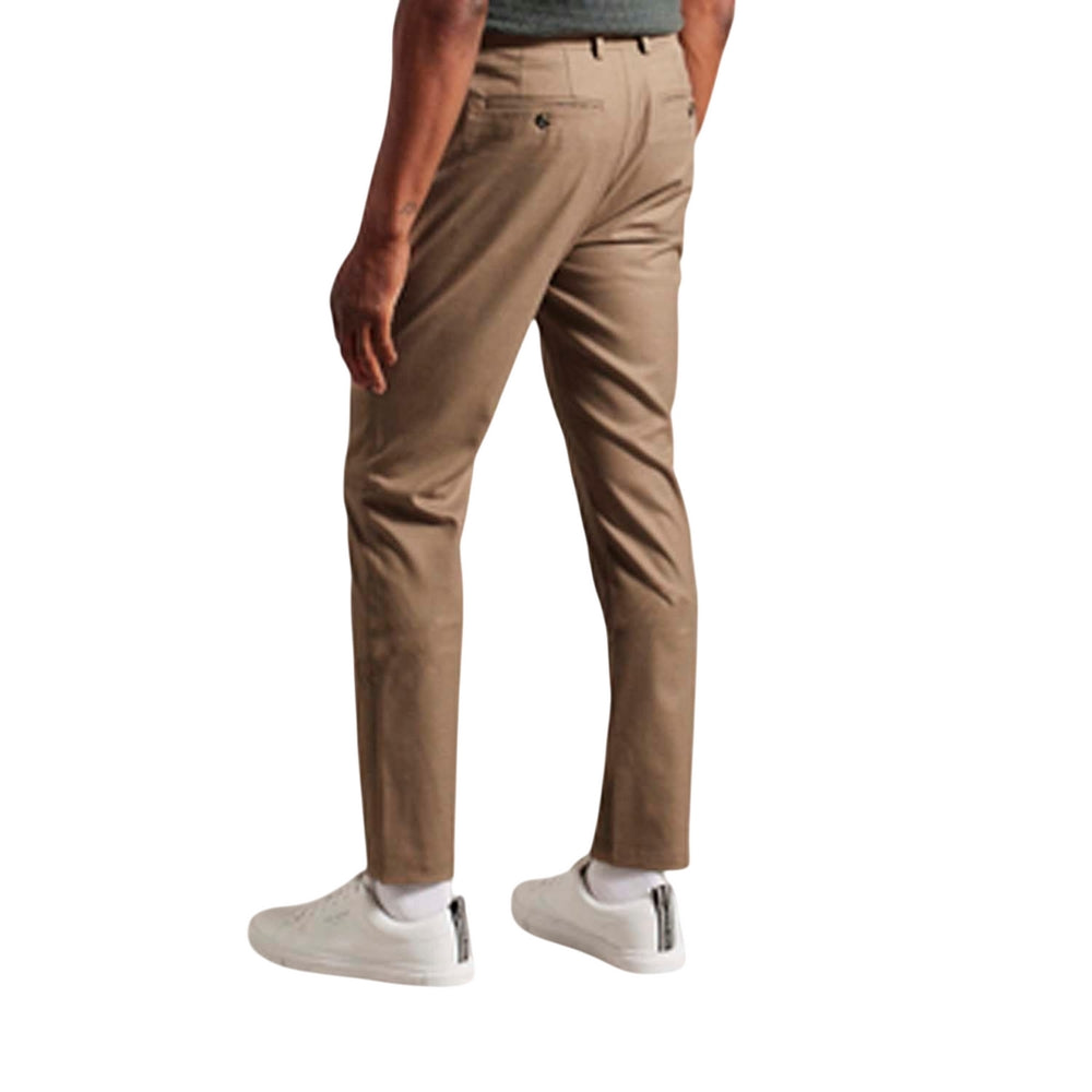 Taupe - Back - Ted Baker Mens Ngolo Flannel Slim Trousers