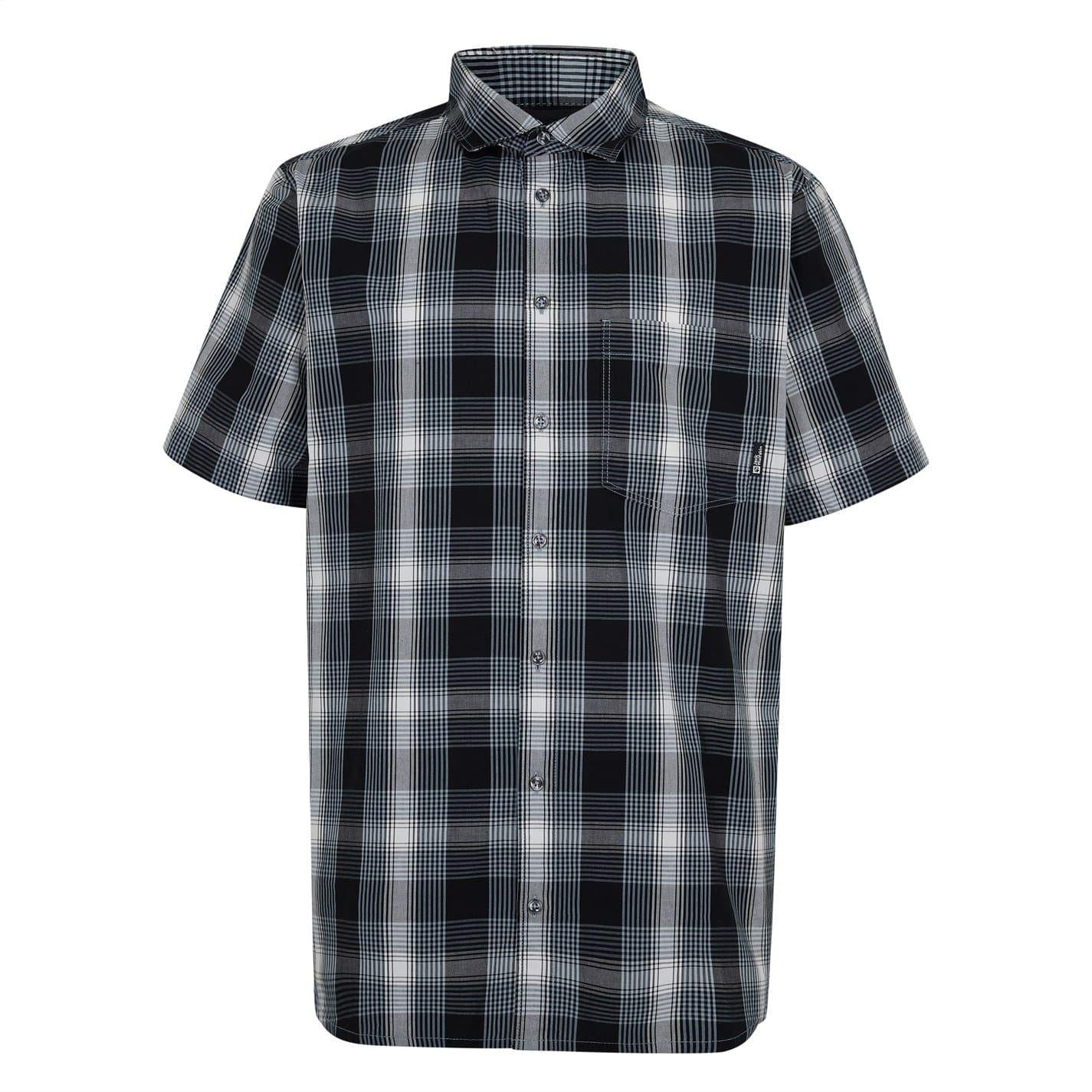 Navy - Front - Jack Wolfskin Mens Hot Chilli Plaid Shirt