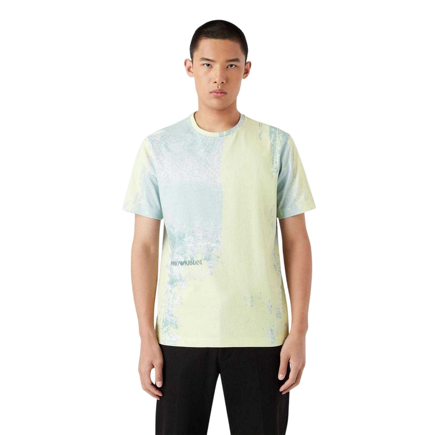 Multicoloured - Side - Emporio Armani Mens City Cotton All-Over Print T-Shirt