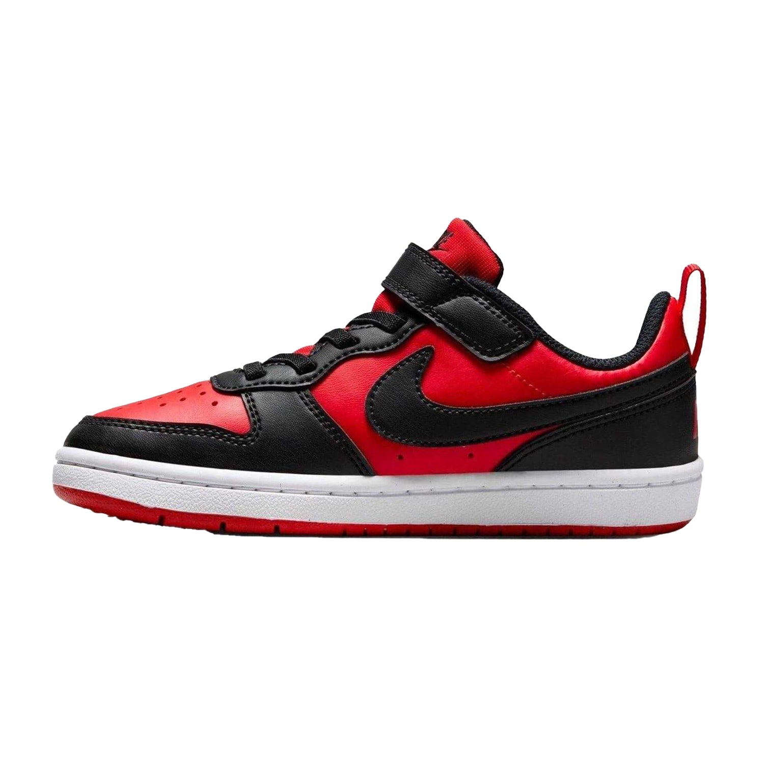 Red-Black - Side - Nike Boys Court Borough Cupsole Trainers