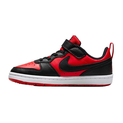 Red-Black - Side - Nike Boys Court Borough Cupsole Trainers