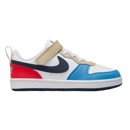 White-Black Blue-Red - Front - Nike Boys Court Borough Cupsole Trainers