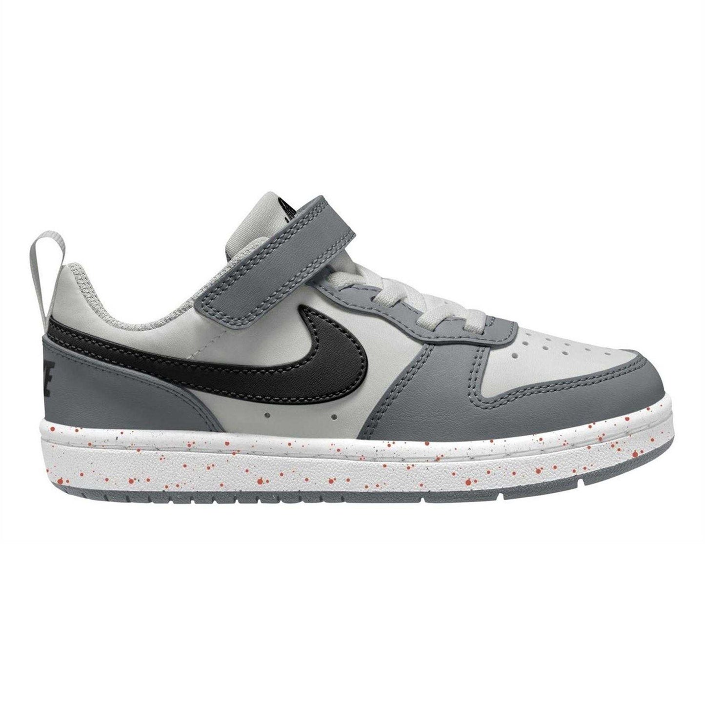 White-Black-Dark Grey-Dark Red - Front - Nike Boys Court Borough Cupsole Trainers