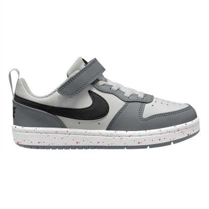 White-Black-Dark Grey-Dark Red - Front - Nike Boys Court Borough Cupsole Trainers