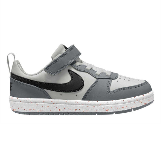 White-Black-Dark Grey-Dark Red - Front - Nike Boys Court Borough Cupsole Trainers