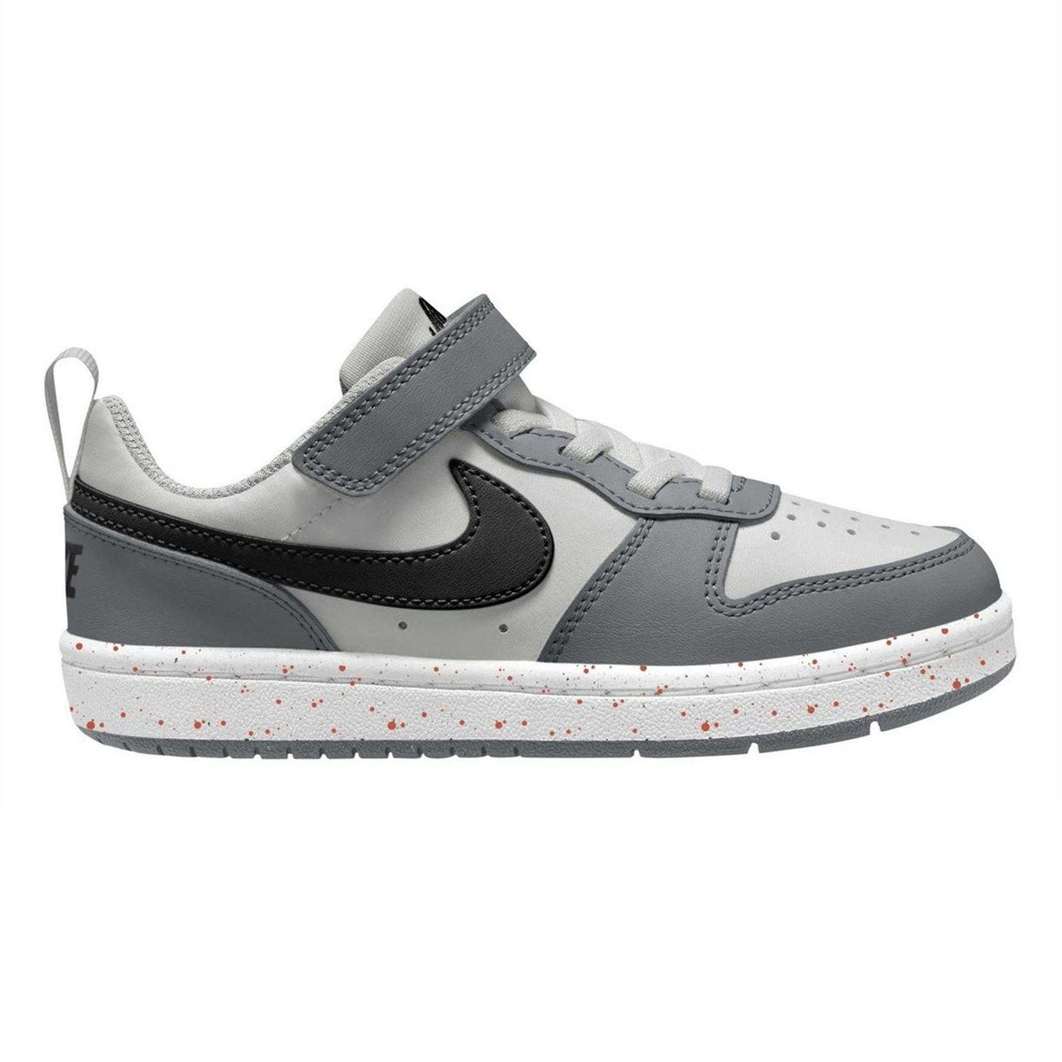 White-Black-Dark Grey-Dark Red - Front - Nike Boys Court Borough Cupsole Trainers