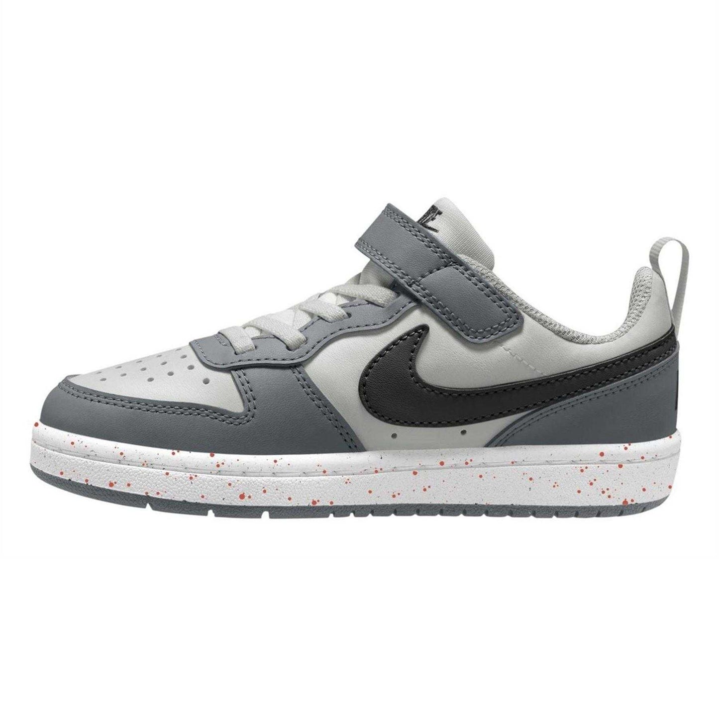 White-Black-Dark Grey-Dark Red - Back - Nike Boys Court Borough Cupsole Trainers