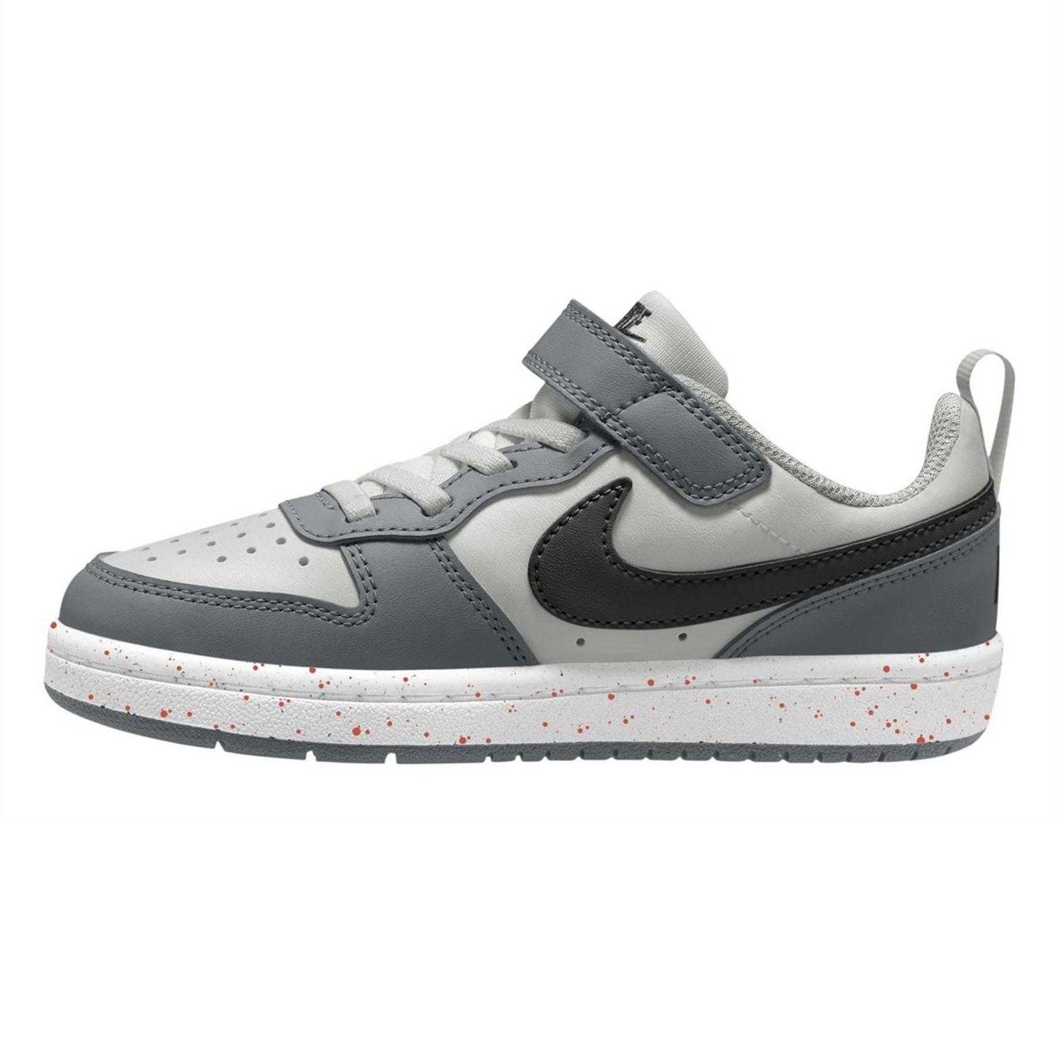 White-Black-Dark Grey-Dark Red - Back - Nike Boys Court Borough Cupsole Trainers