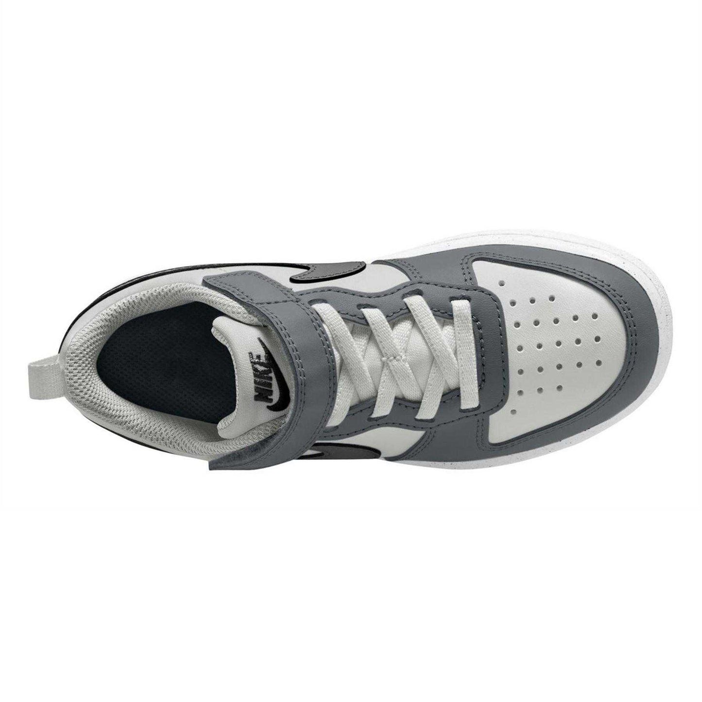 White-Black-Dark Grey-Dark Red - Side - Nike Boys Court Borough Cupsole Trainers