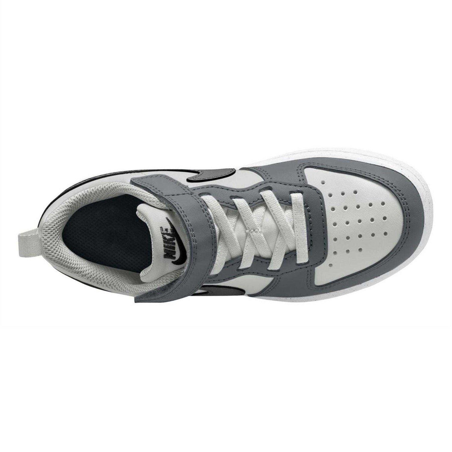 White-Black-Dark Grey-Dark Red - Side - Nike Boys Court Borough Cupsole Trainers