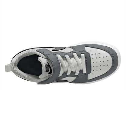White-Black-Dark Grey-Dark Red - Side - Nike Boys Court Borough Cupsole Trainers