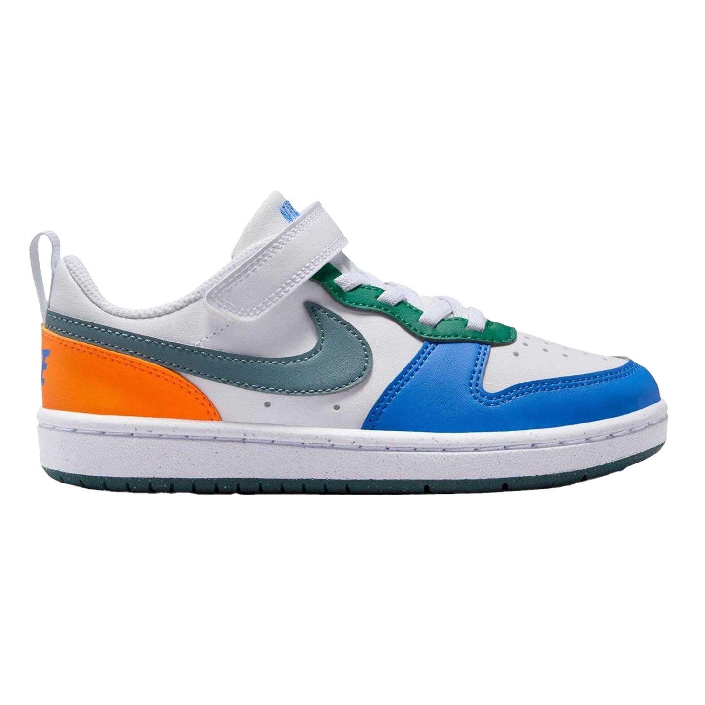 White-Blue-Orange Red - Front - Nike Boys Court Borough Cupsole Trainers