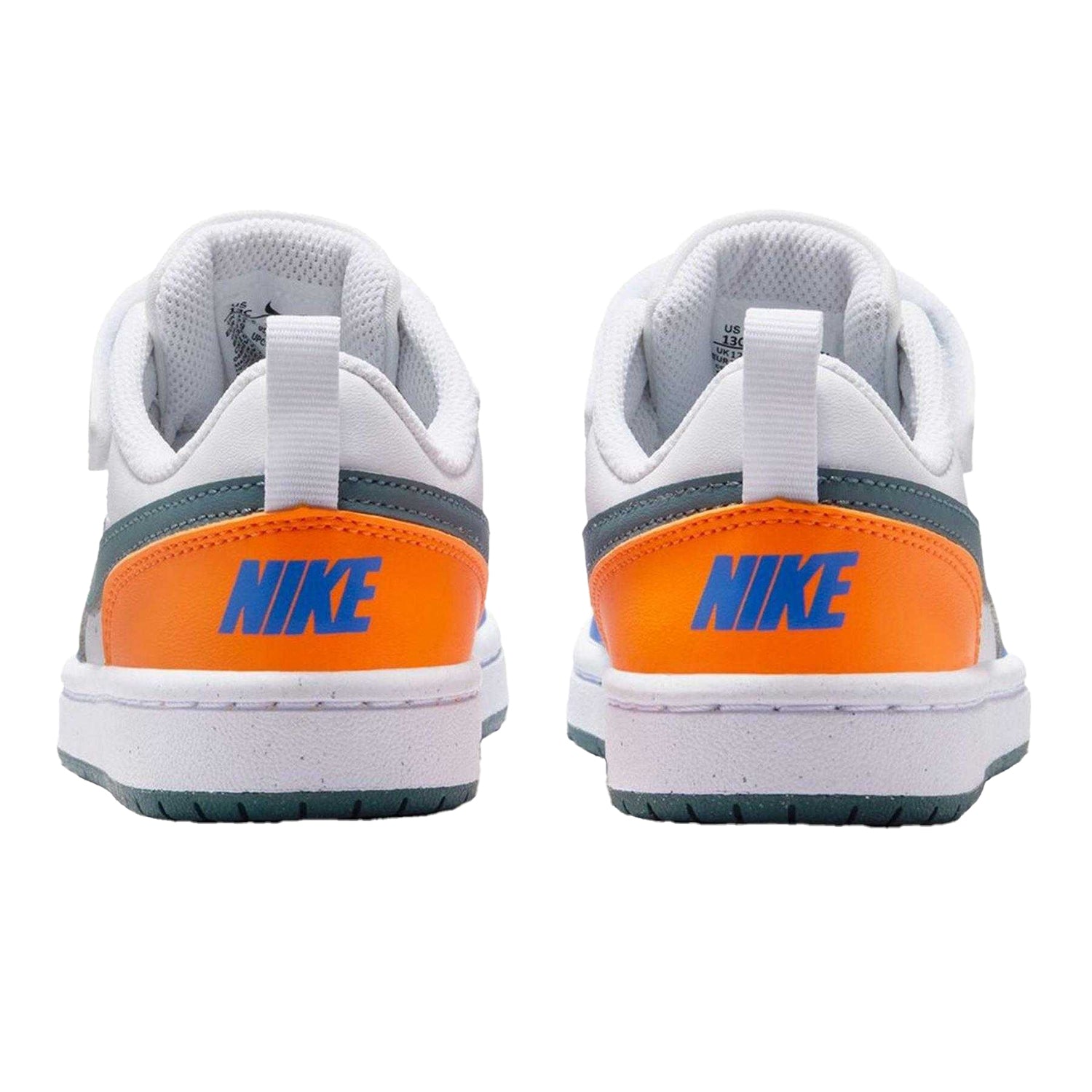 White-Blue-Orange Red - Back - Nike Boys Court Borough Cupsole Trainers