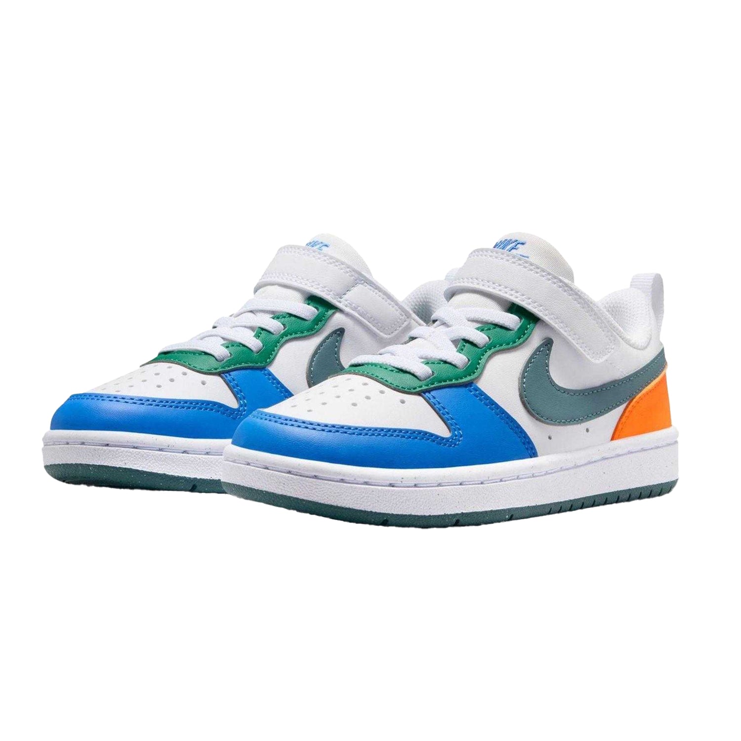 White-Blue-Orange Red - Lifestyle - Nike Boys Court Borough Cupsole Trainers