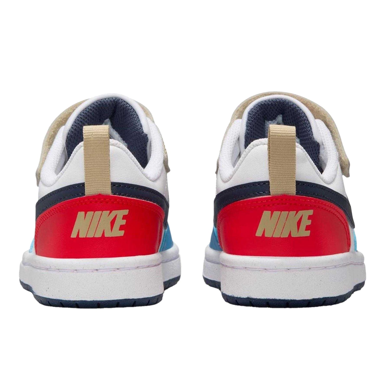 White-Blue-Red - Back - Nike Boys Court Borough Cupsole Trainers