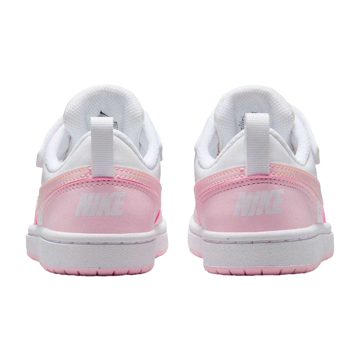 White-Pink - Back - Nike Boys Court Borough Cupsole Trainers