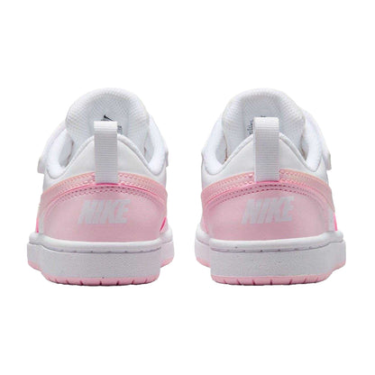 White-Pink - Back - Nike Boys Court Borough Cupsole Trainers