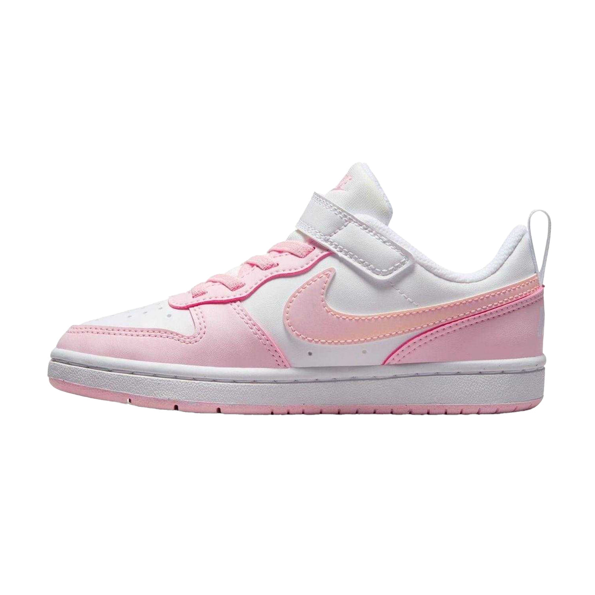 White-Pink - Side - Nike Boys Court Borough Cupsole Trainers