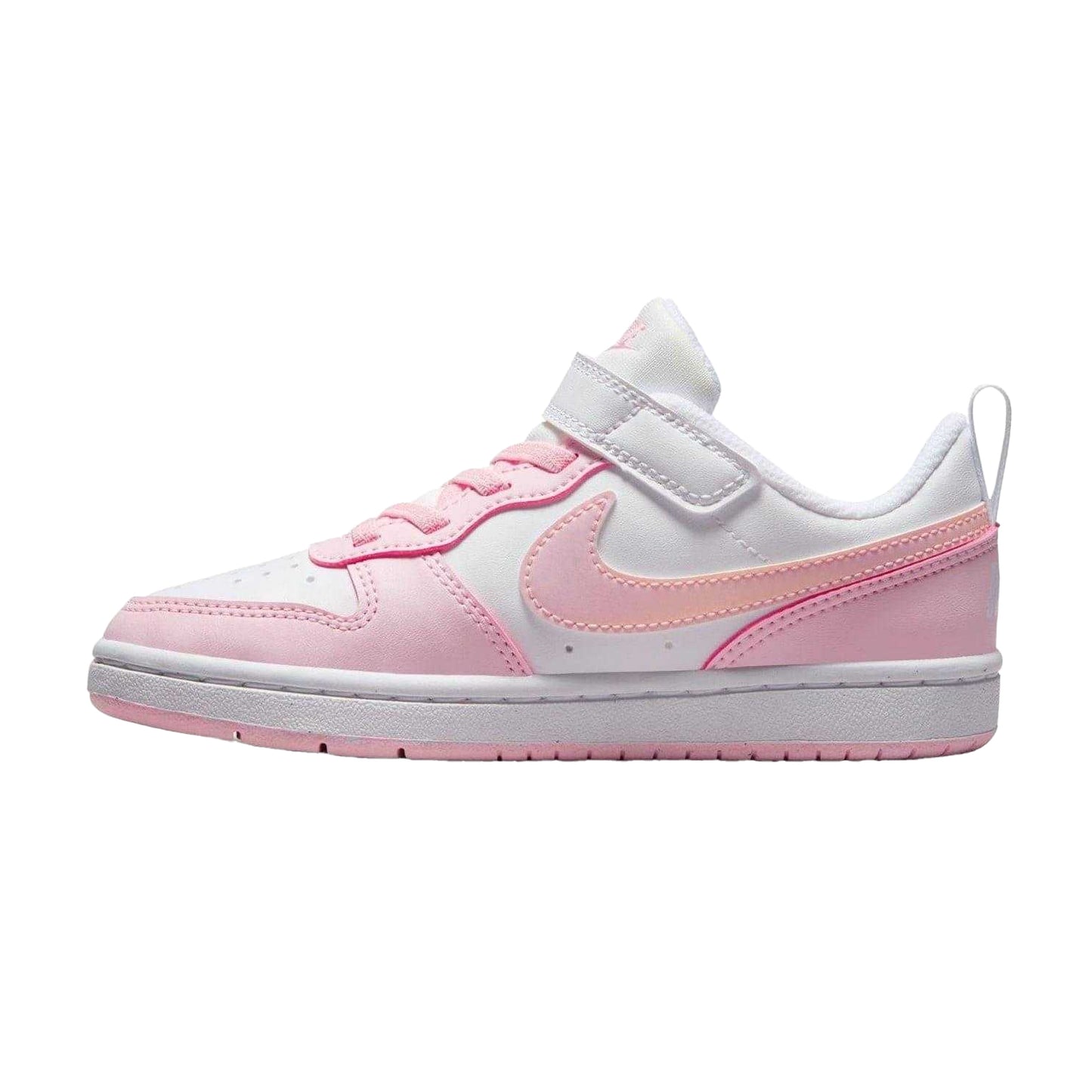 White-Pink - Side - Nike Boys Court Borough Cupsole Trainers