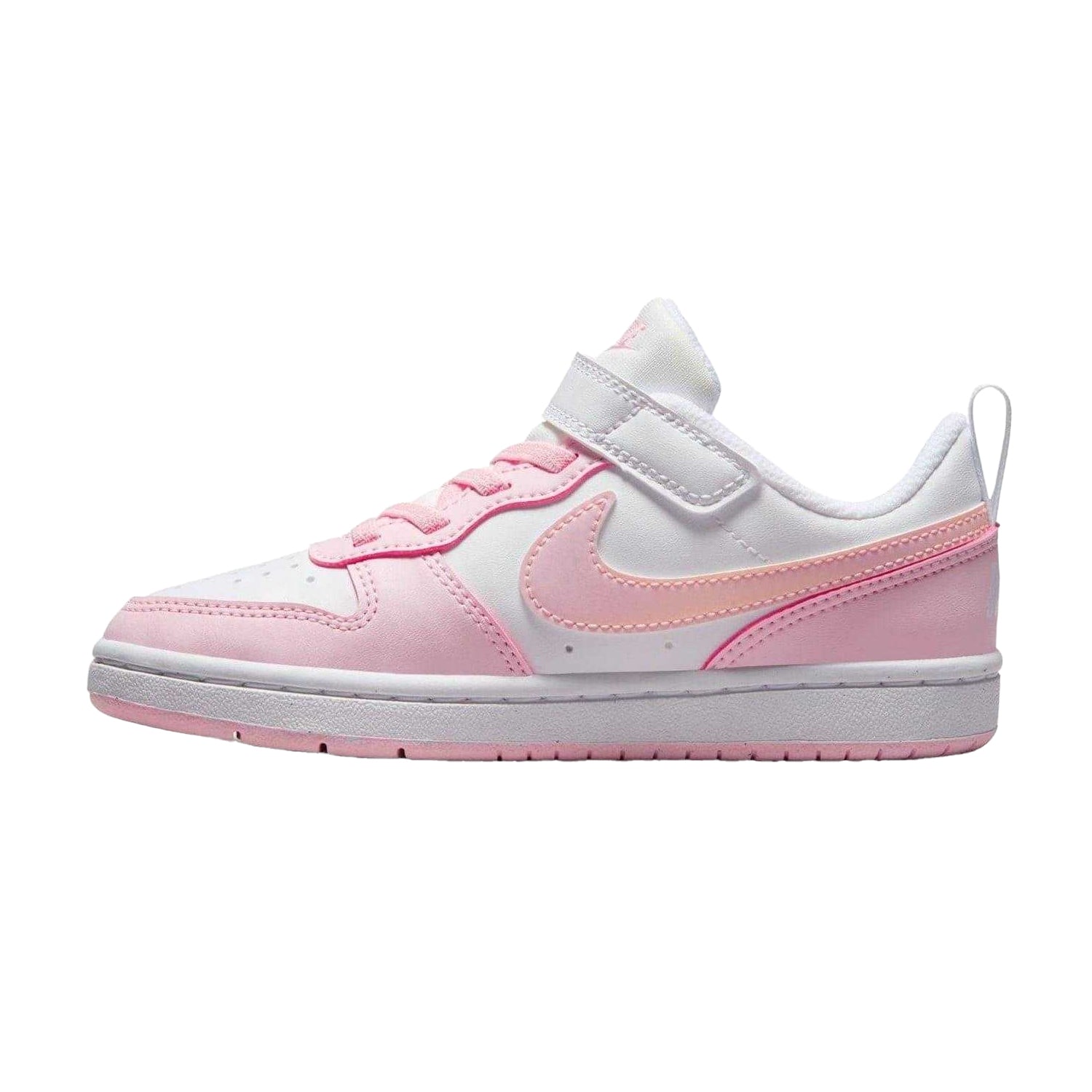 White-Pink - Side - Nike Boys Court Borough Cupsole Trainers
