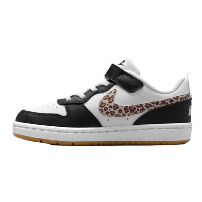 Black-Leopard - Side - Nike Boys Court Borough Cupsole Trainers