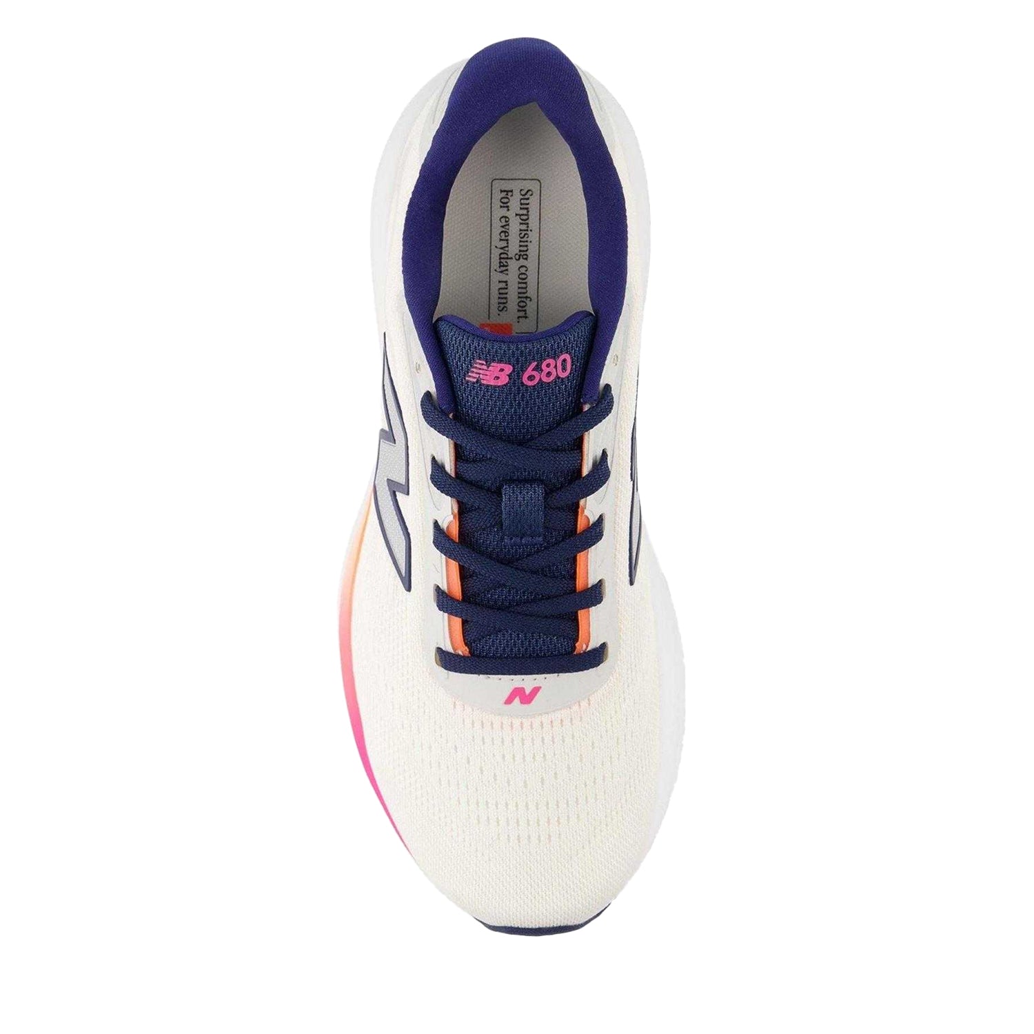 White-Pink - Side - New Balance Womens-Ladies 680 Shoes