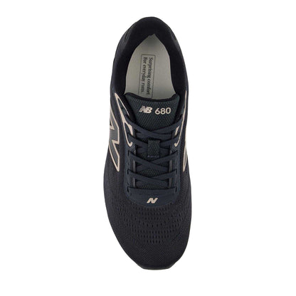 Black-White - Side - New Balance Womens-Ladies 680 Shoes