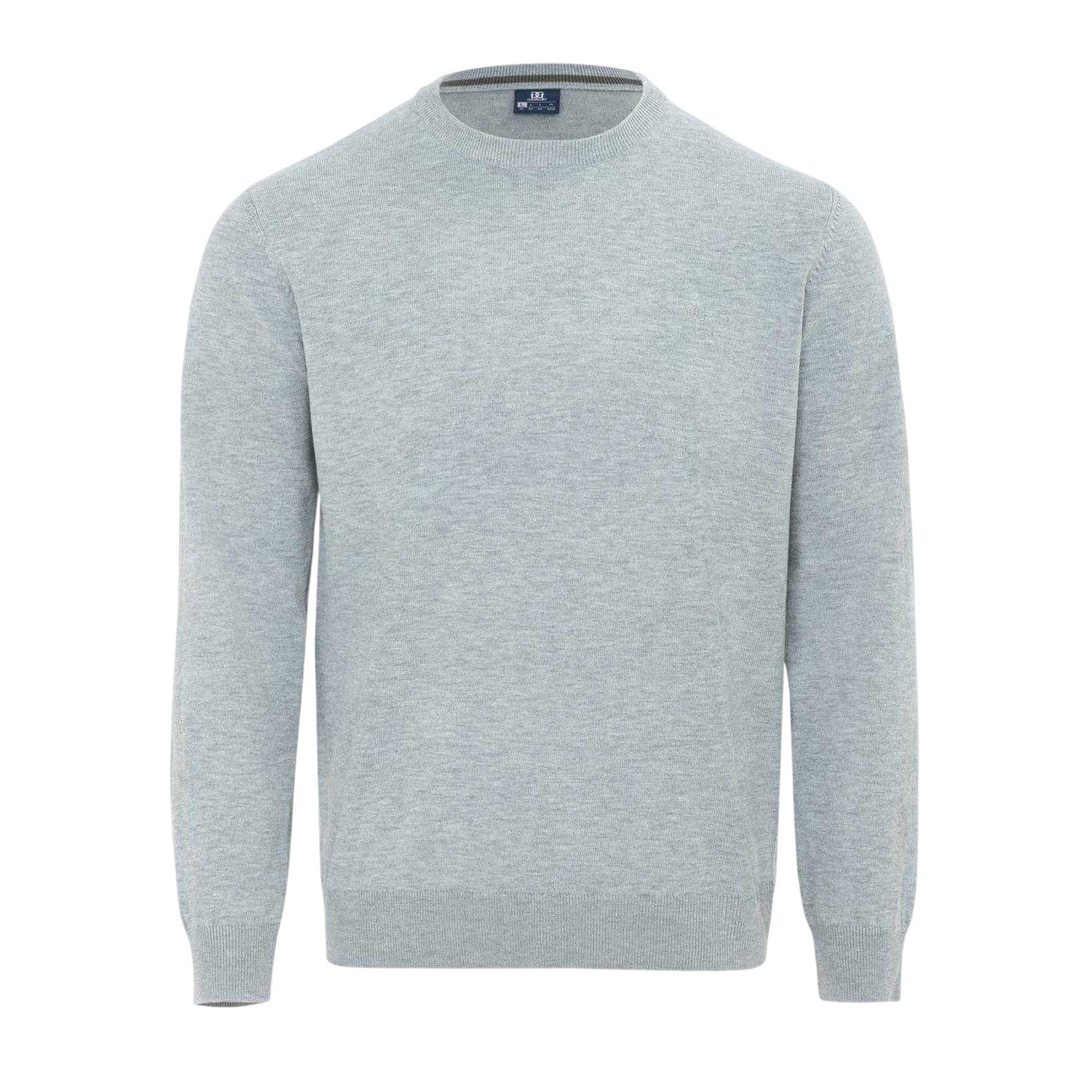 Grey Marl - Front - Giorgio Mens Knitted Crew Neck Jumper