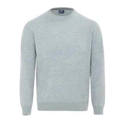 Grey Marl - Front - Giorgio Mens Knitted Crew Neck Jumper