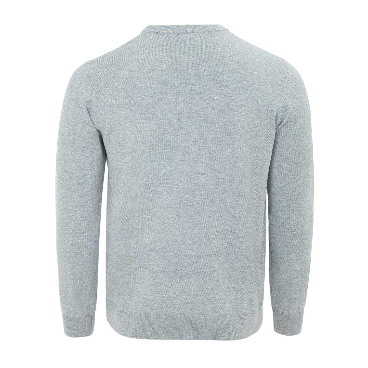 Grey Marl - Back - Giorgio Mens Knitted Crew Neck Jumper