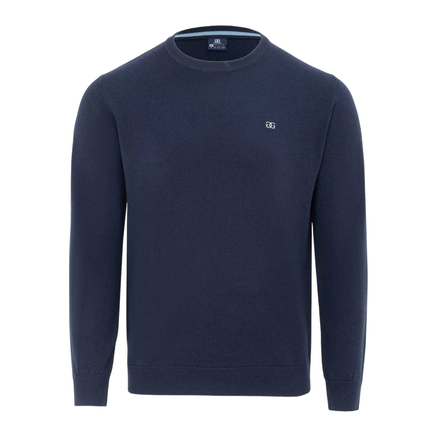 Navy - Front - Giorgio Mens Knitted Crew Neck Jumper