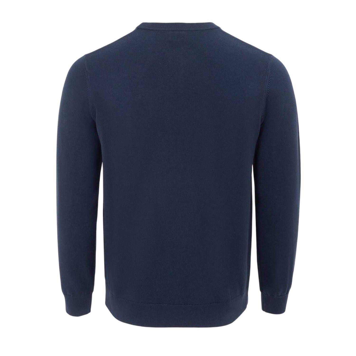 Navy - Back - Giorgio Mens Knitted Crew Neck Jumper