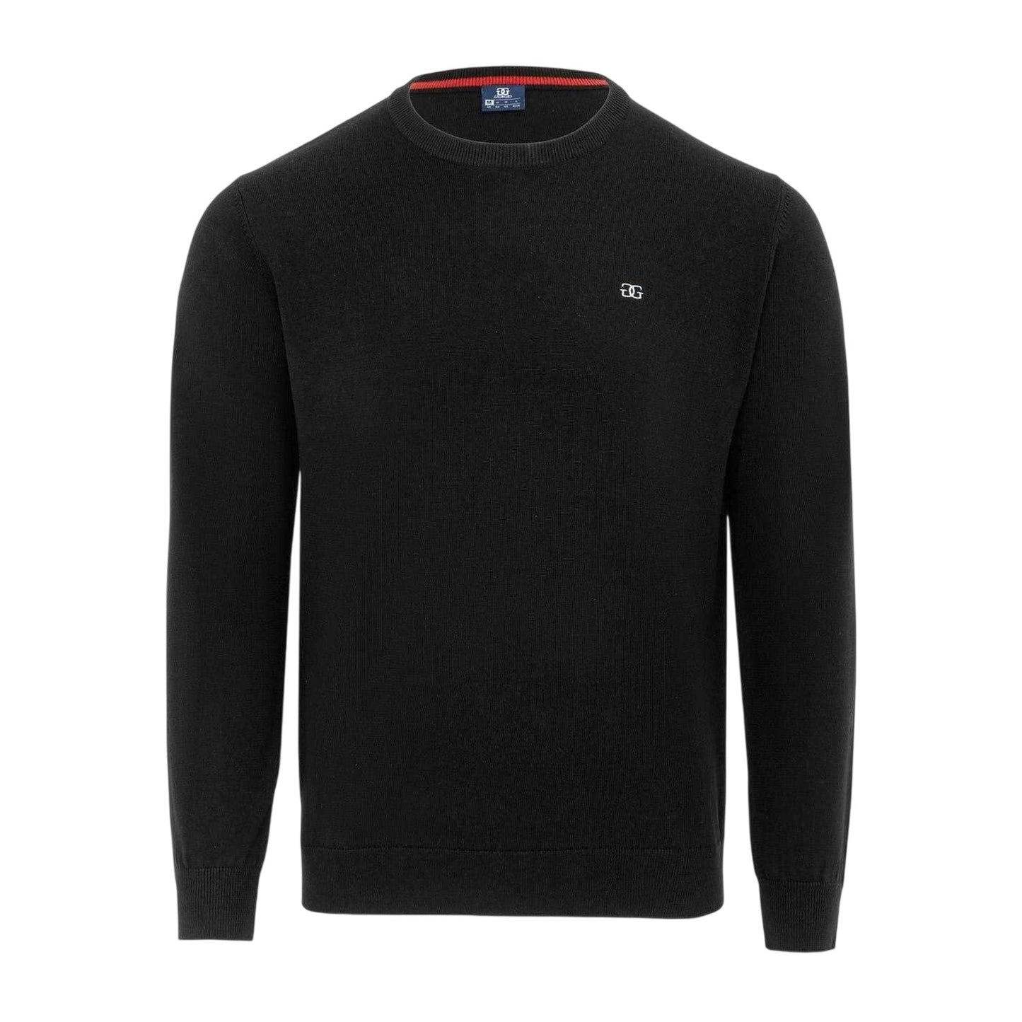 Black - Front - Giorgio Mens Knitted Crew Neck Jumper