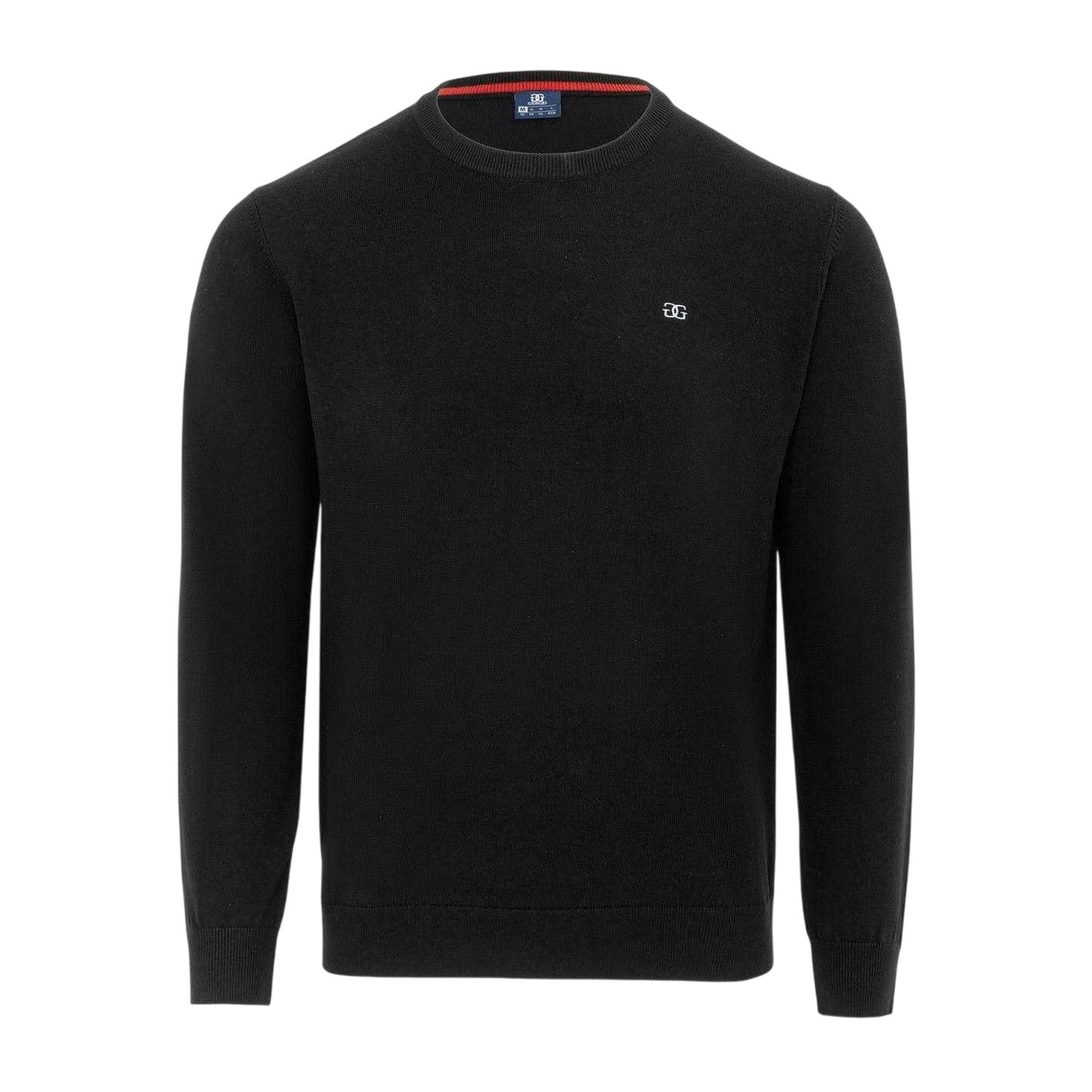 Black - Front - Giorgio Mens Knitted Crew Neck Jumper