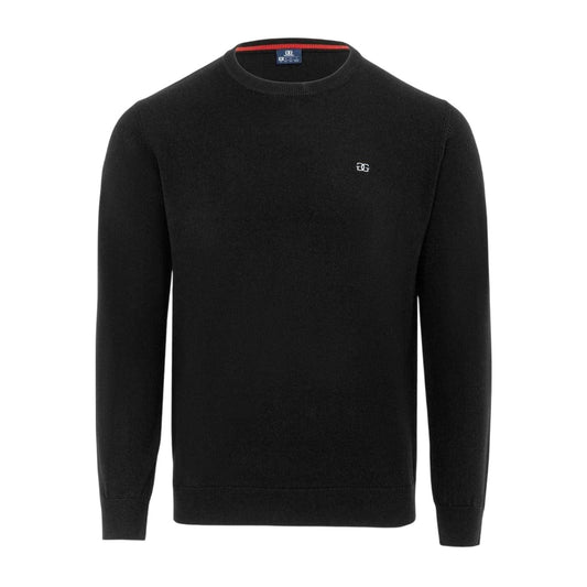 Black - Front - Giorgio Mens Knitted Crew Neck Jumper